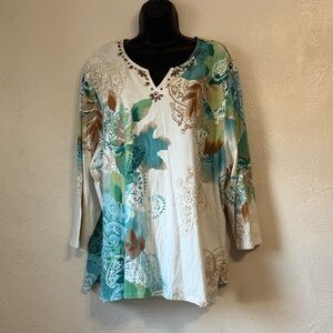 Alfred Dunner Multicolor Floral Tunic Top